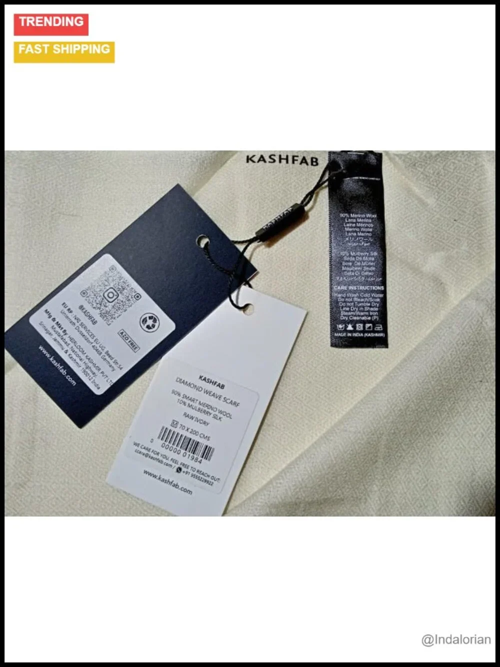 Luxurious Merino Wool Silk Pashmina Shawl - Soft, Long, Gift Box